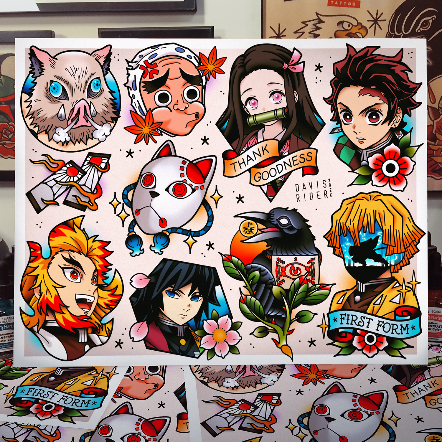 Slayer Tattoo Flash Art Print