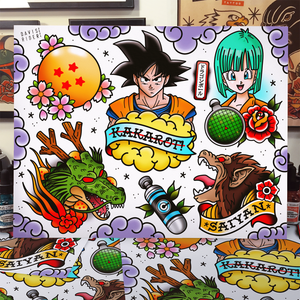 Dragon Ball Tattoo Flash Sheet