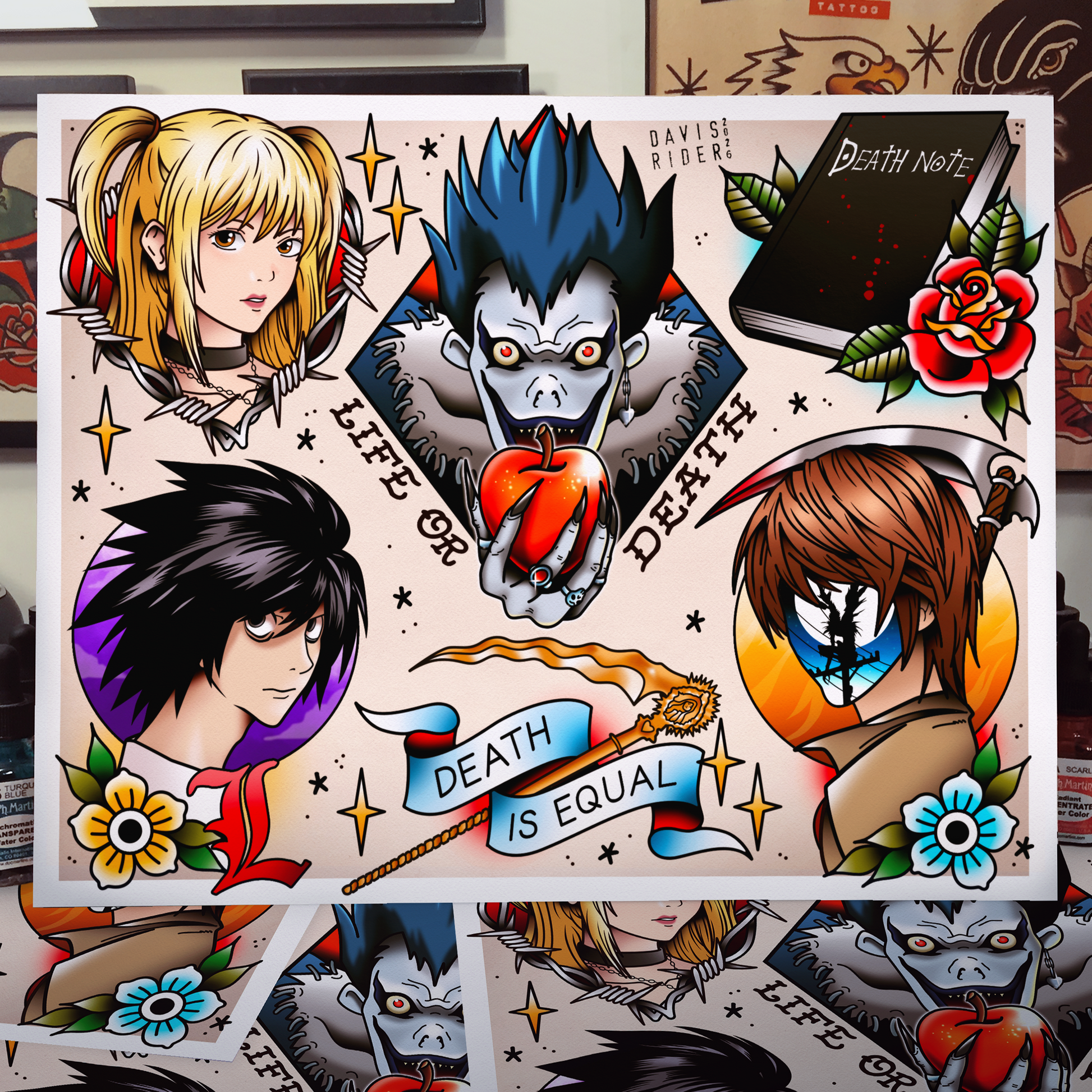 Death Note Tattoo Flash Art Print