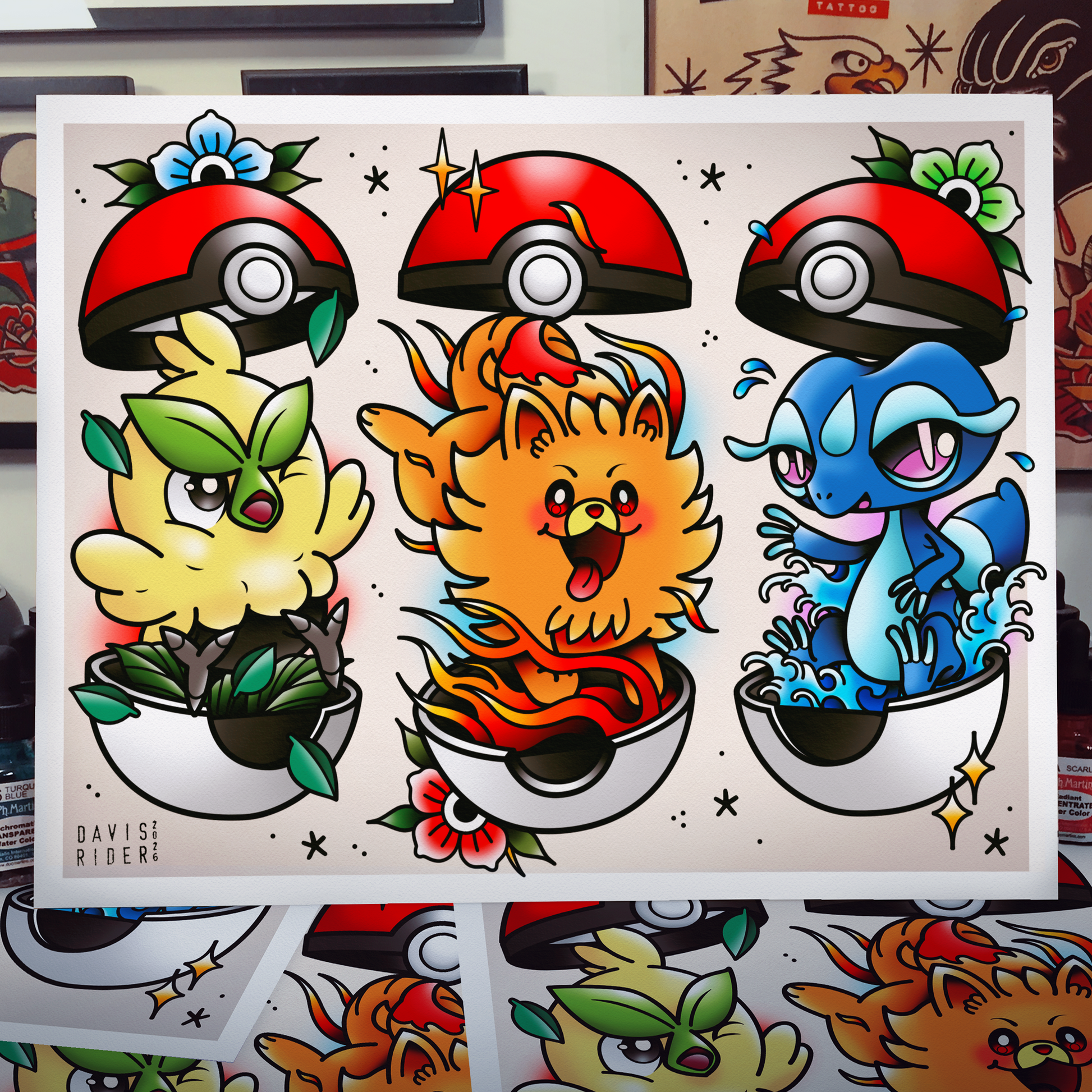 Gen 10 Tattoo Flash Art Print