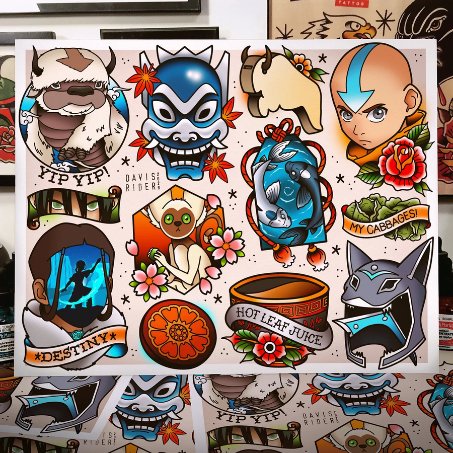 Avatar Tattoo Flash Art Print