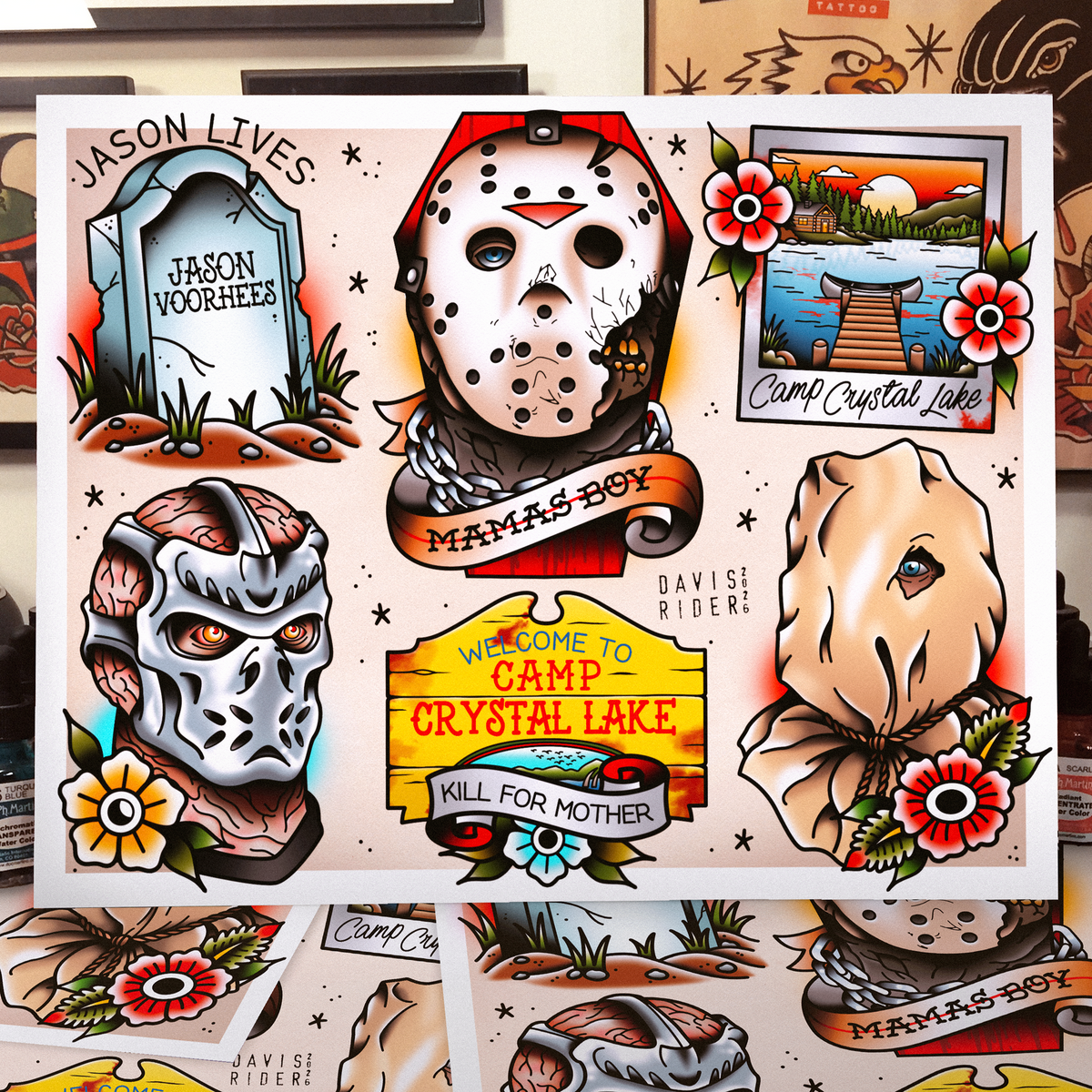 Voorhees Tattoo Flash Art Print