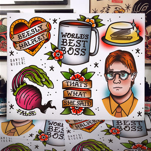 The Office Tattoo Flash Art Print