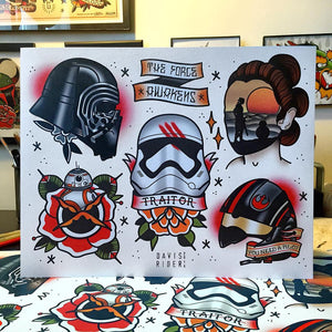 Star Wars Skywalker Saga Tattoo Flash Art Print Set