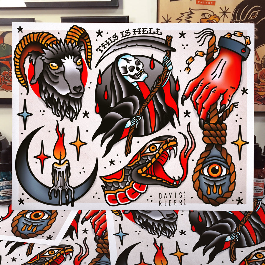 LORNA SHORE Tattoo Flash Sheet